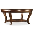 Bowery Hill Round Glass Cocktail Table with Starburst Inlay in Clear