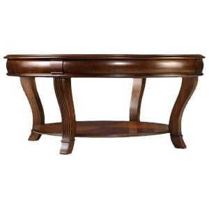 Bowery Hill Round Glass Cocktail Table with Starburst Inlay in Clear