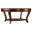 Bowery Hill Round Glass Cocktail Table with Starburst Inlay in Clear