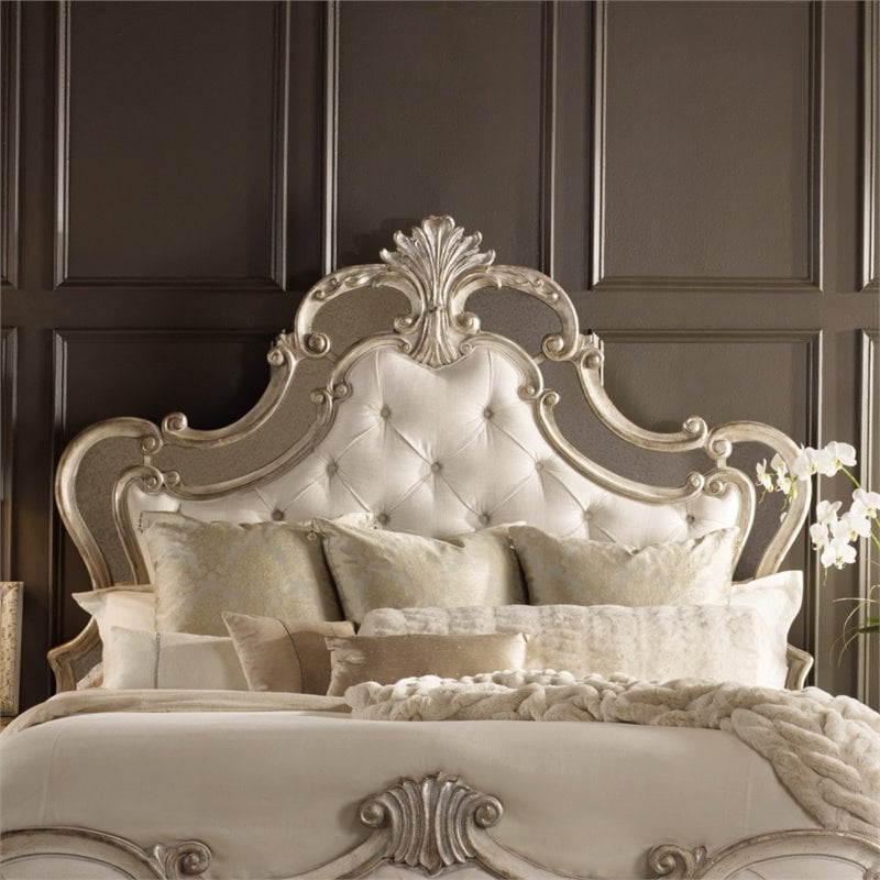 Bowery Hill King/California King Upholstered Headboard in Silver Leaf