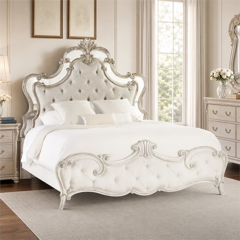 Bowery Hill King/California King Upholstered Headboard in Silver Leaf