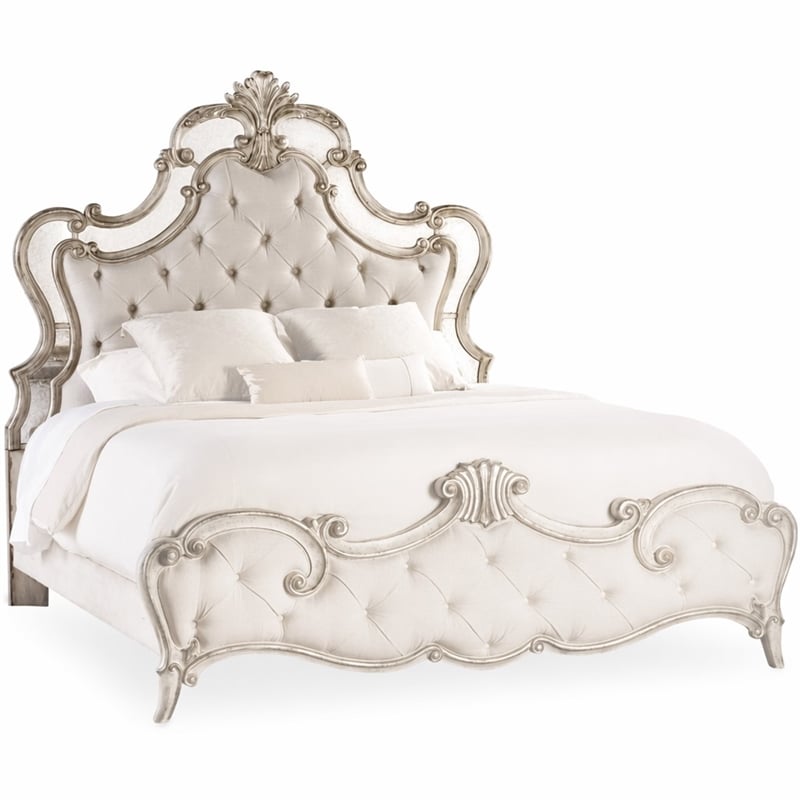 Bowery Hill King/California King Upholstered Headboard in Silver Leaf