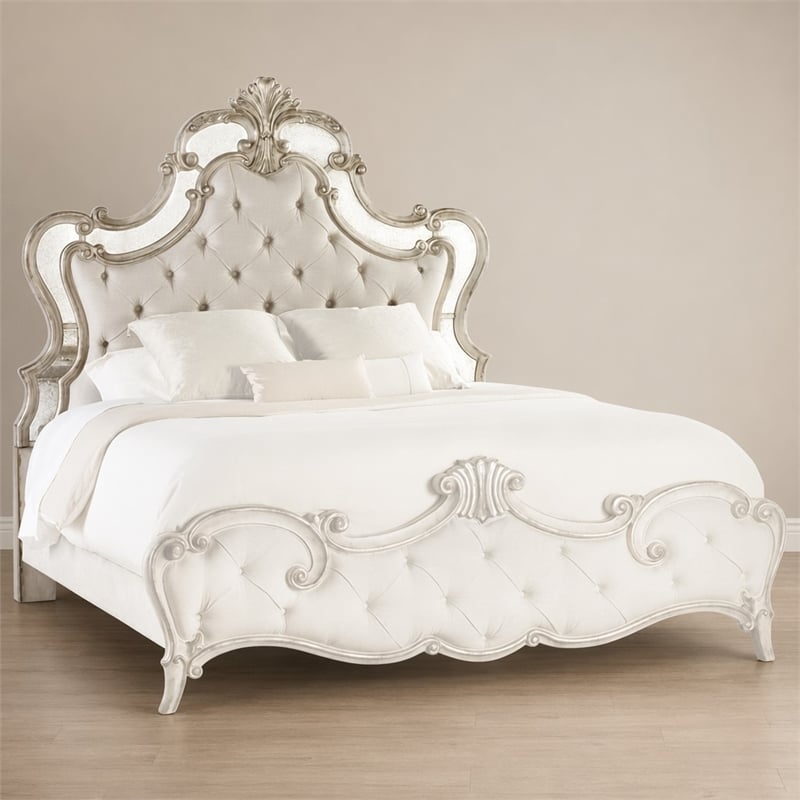 Bowery Hill King/California King Upholstered Headboard in Silver Leaf