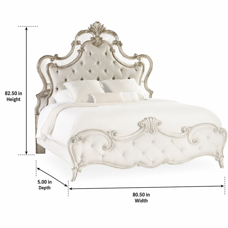 Bowery Hill King/California King Upholstered Headboard in Silver Leaf