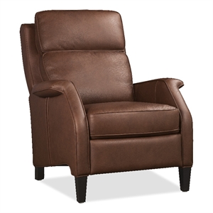 Bowery Hill Wrenn Power Recliner with USB Port in Brown Leather