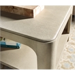 Bowery Hill Raffia Rectangle Cocktail Table with Cream Raffia Wood Finish