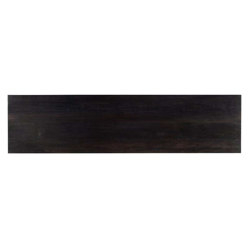 Bowery Hill Moroccan Modern Wood Credenza in Black with Iron Base