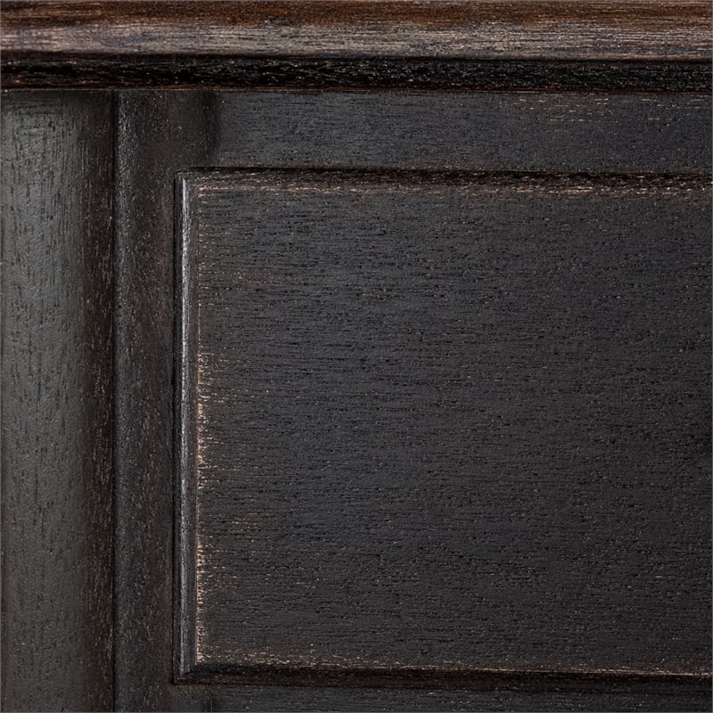 Bowery Hill 6-Drawer Chest in Distressed Black and Brown Finish
