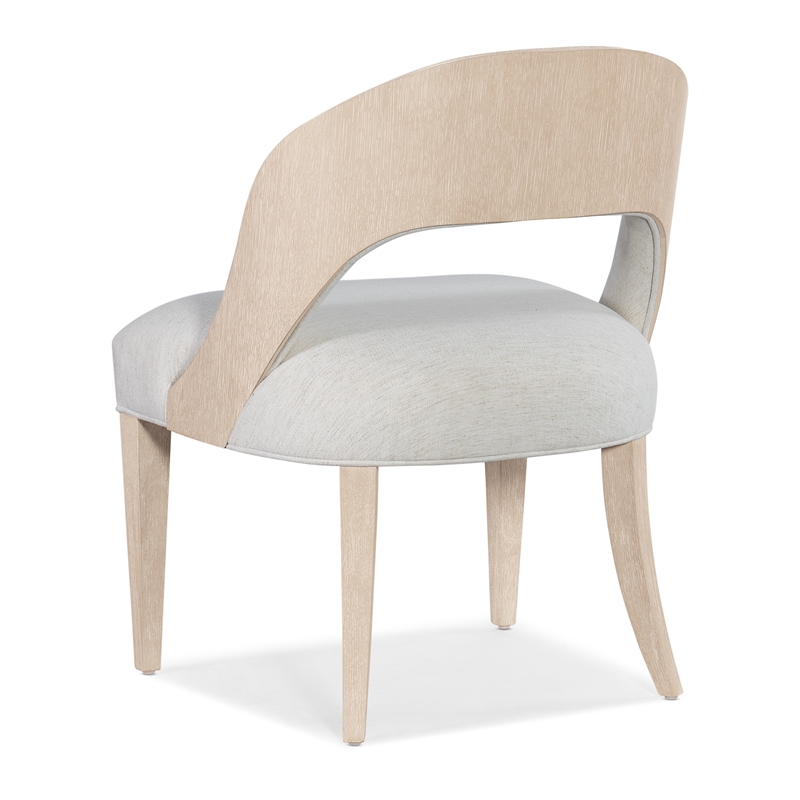 Bowery Hill Barrel Back Side Chair with Oak Veneer Back and Fabric Seat