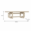 Bowery Hill Natural Wood Rectangle Cocktail Table with Interlocking Base