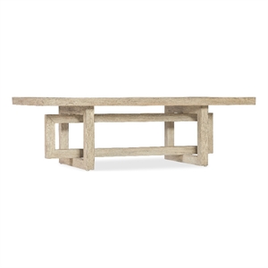 Bowery Hill Natural Wood Rectangle Cocktail Table with Interlocking Base