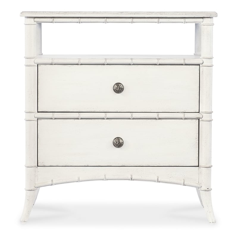 Bowery Hill Charleston Nightstand in White Heron Finish with 2 Drawers