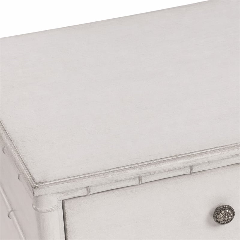 Bowery Hill Charleston Nightstand in White Heron Finish with 2 Drawers