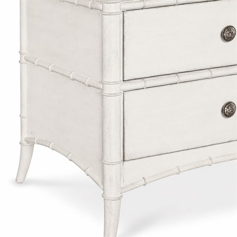 Bowery Hill Charleston Nightstand in White Heron Finish with 2 Drawers