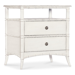 Bowery Hill Charleston Nightstand in White Heron Finish with 2 Drawers
