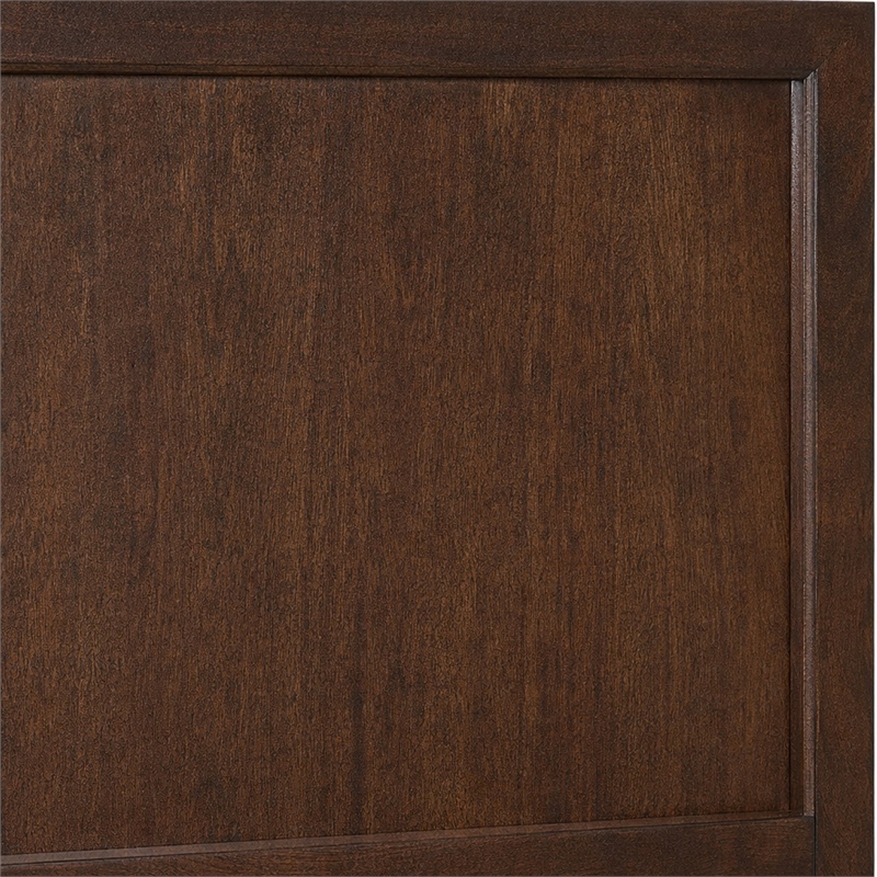Bowery Hill King Panel Bed in Dark Natural Wood Finish with Tapered Legs