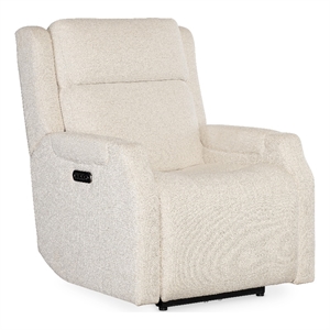 Bowery Hill Cream Fabric Zero Gravity Power Recliner with Headrest & USB