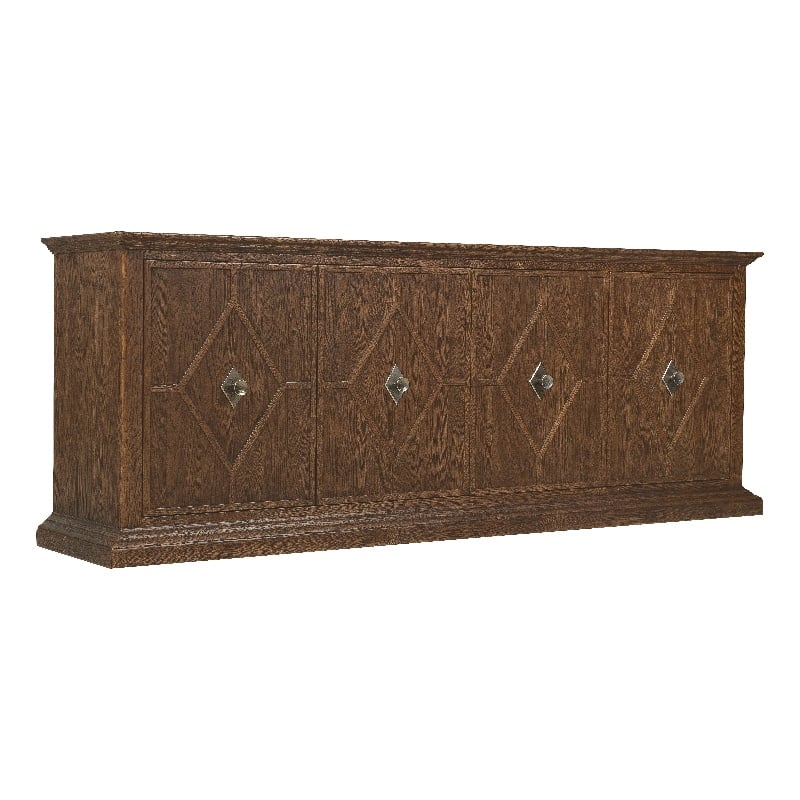 Bowery Hill Driftwood Entertainment Credenza in Medium Brown Wood