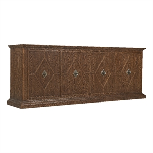 Bowery Hill Driftwood Entertainment Credenza in Medium Brown Wood
