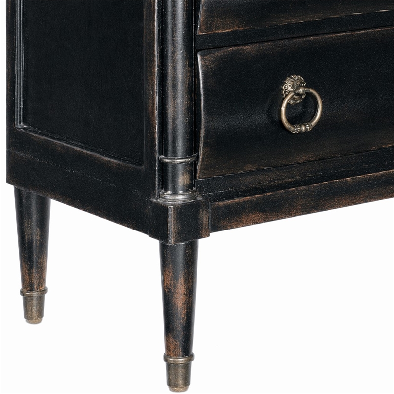 Bowery Hill 3-Drawer Wood Chest in Black Cherry Finish