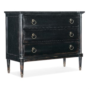 Bowery Hill 3-Drawer Wood Chest in Black Cherry Finish