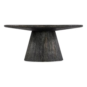 Bowery Hill Mango Wood Round Pedestal Cocktail Table in Black