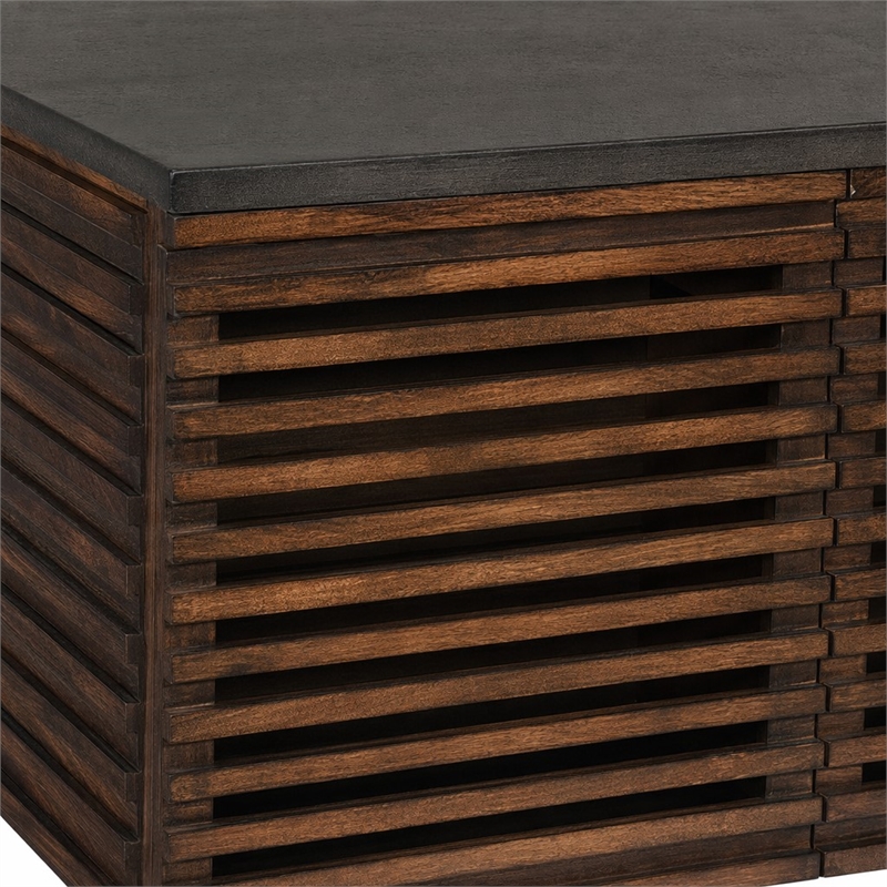 Bowery Hill TV Stand with Ventilated Shelves in Medium Brown Wood