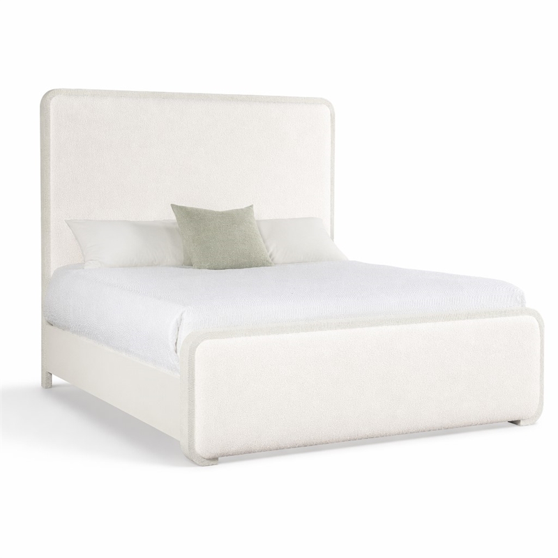 Bowery Hill Serenity Ashore Upholstered Cal King Panel Bed in White