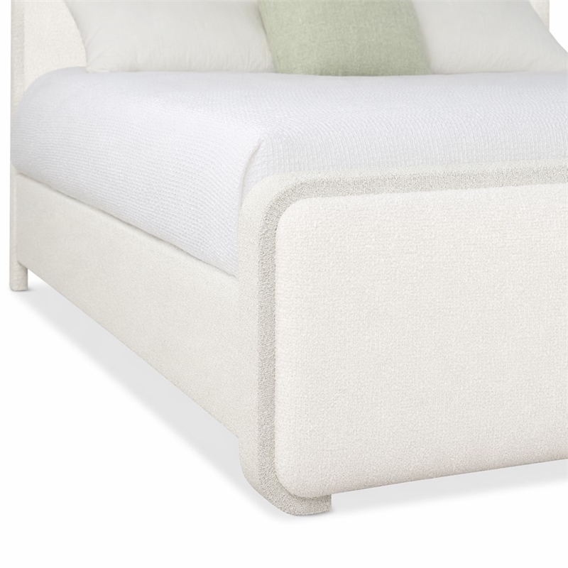 Bowery Hill Serenity Ashore Upholstered Cal King Panel Bed in White