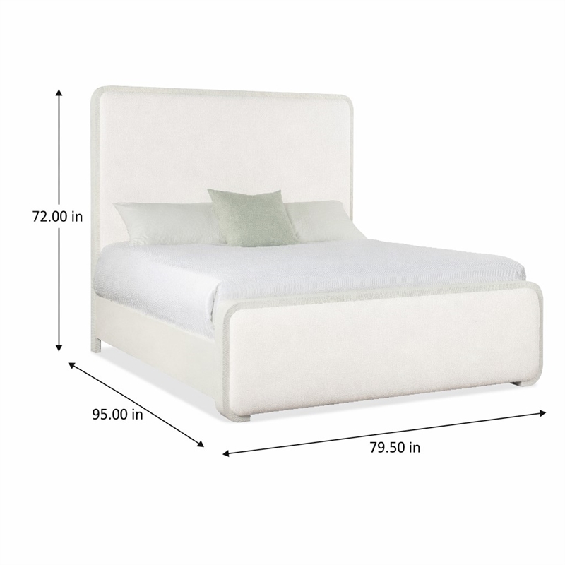 Bowery Hill Serenity Ashore Upholstered Cal King Panel Bed in White