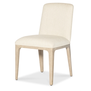 Bowery Hill Upholstered Side Chair in Ivory with Wood Base