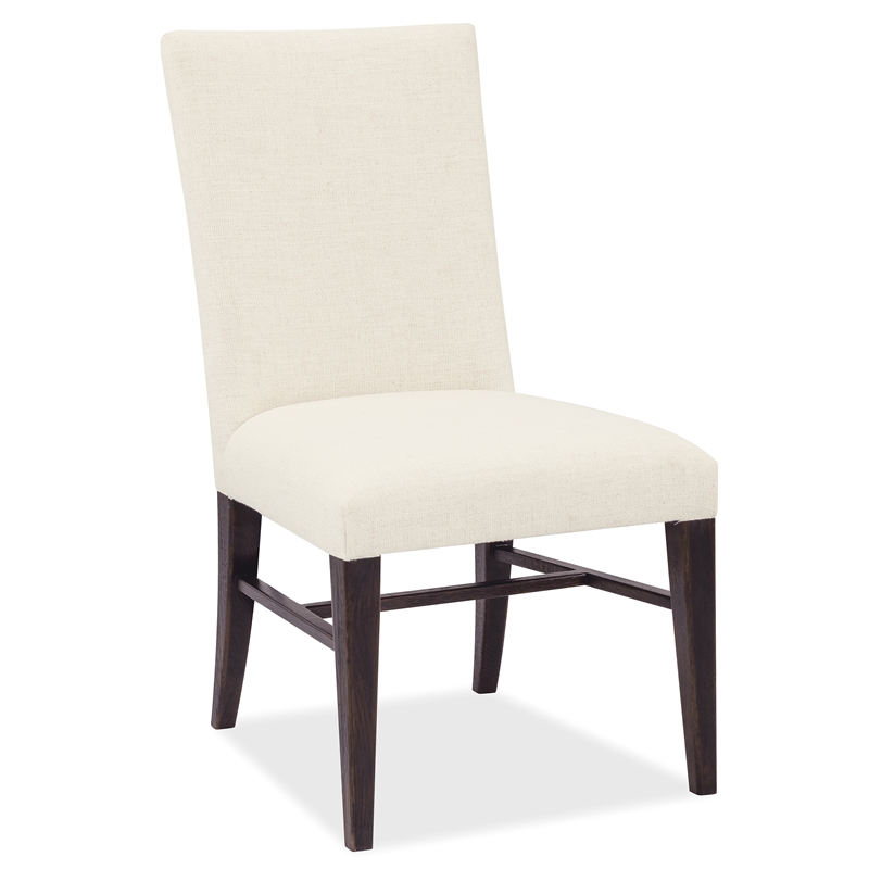 Bowery Hill Driftwood Upholstered Side Chair in Beige Wood Finish