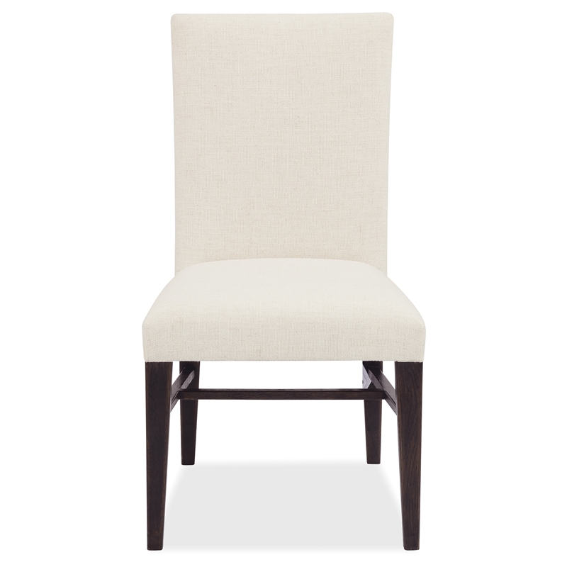 Bowery Hill Driftwood Upholstered Side Chair in Beige Wood Finish
