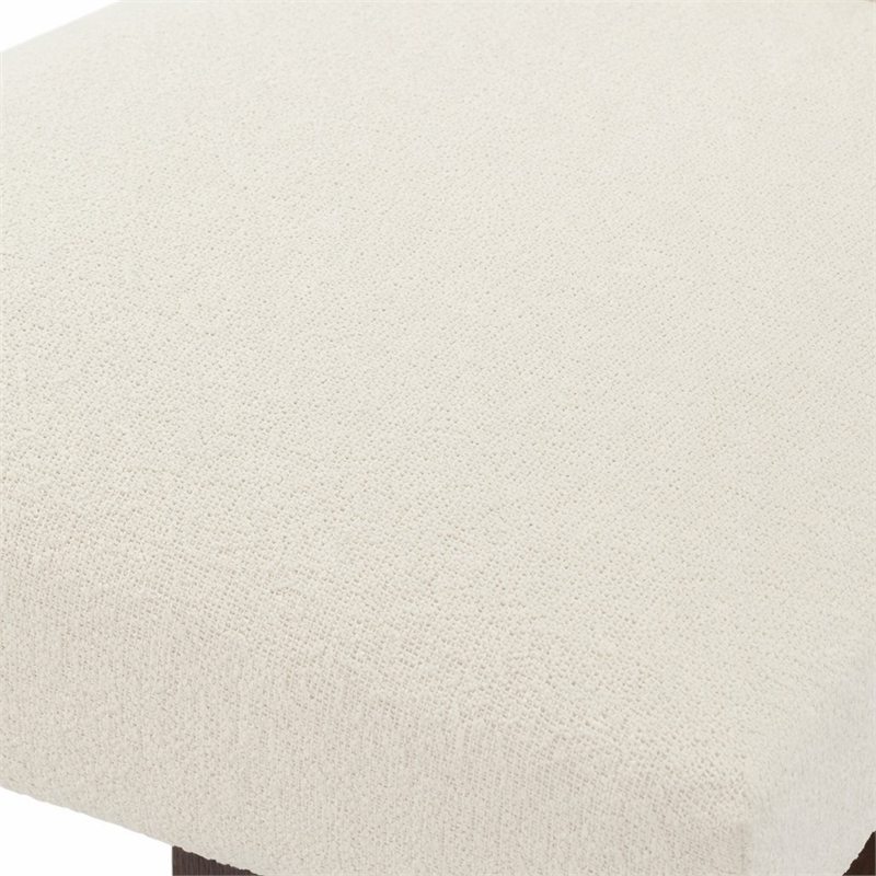 Bowery Hill Driftwood Upholstered Side Chair in Beige Wood Finish