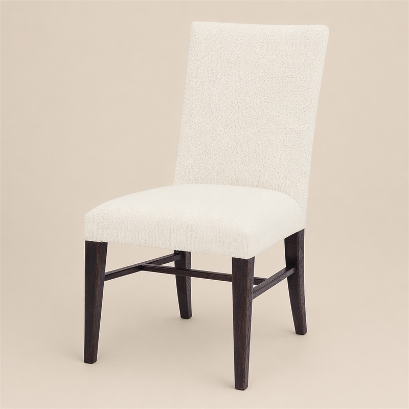 Bowery Hill Driftwood Upholstered Side Chair in Beige Wood Finish