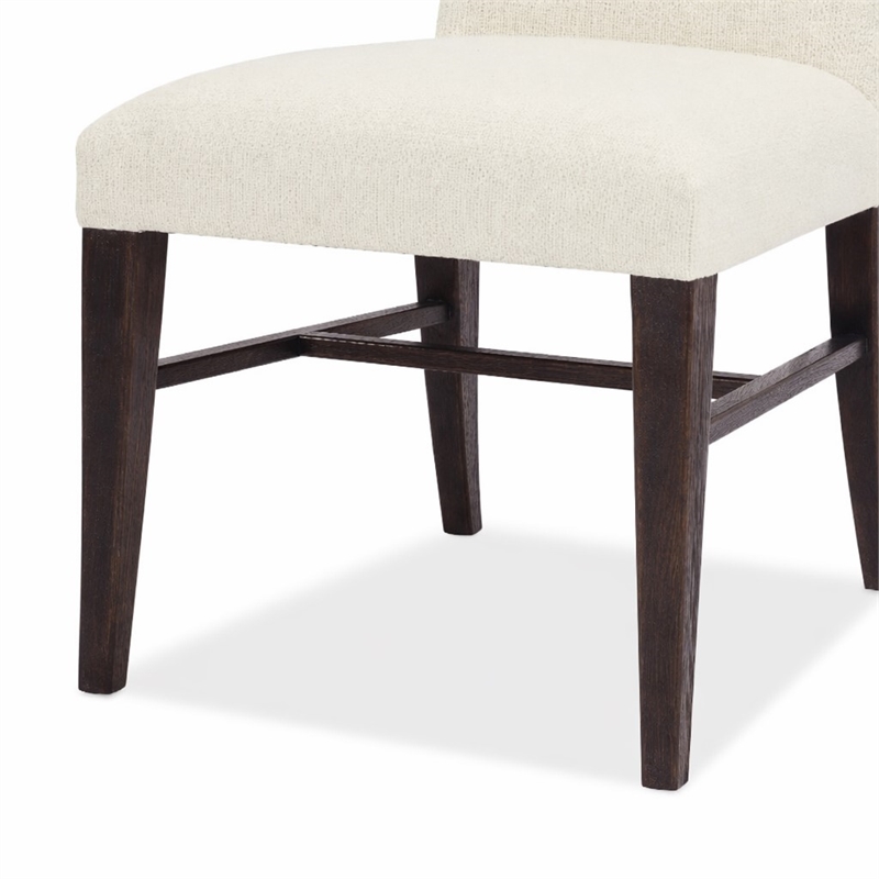 Bowery Hill Driftwood Upholstered Side Chair in Beige Wood Finish