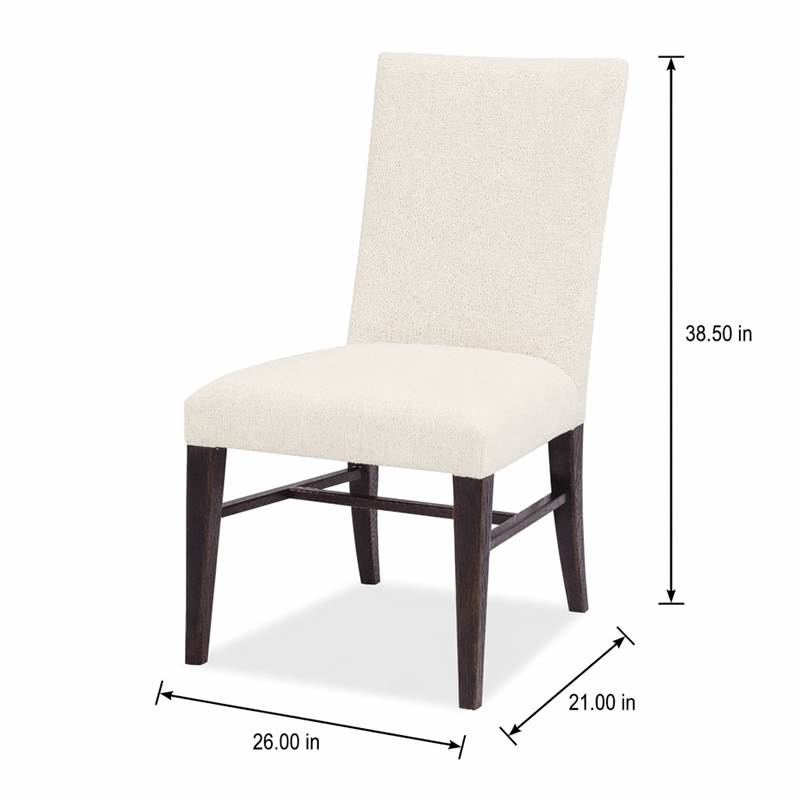 Bowery Hill Driftwood Upholstered Side Chair in Beige Wood Finish