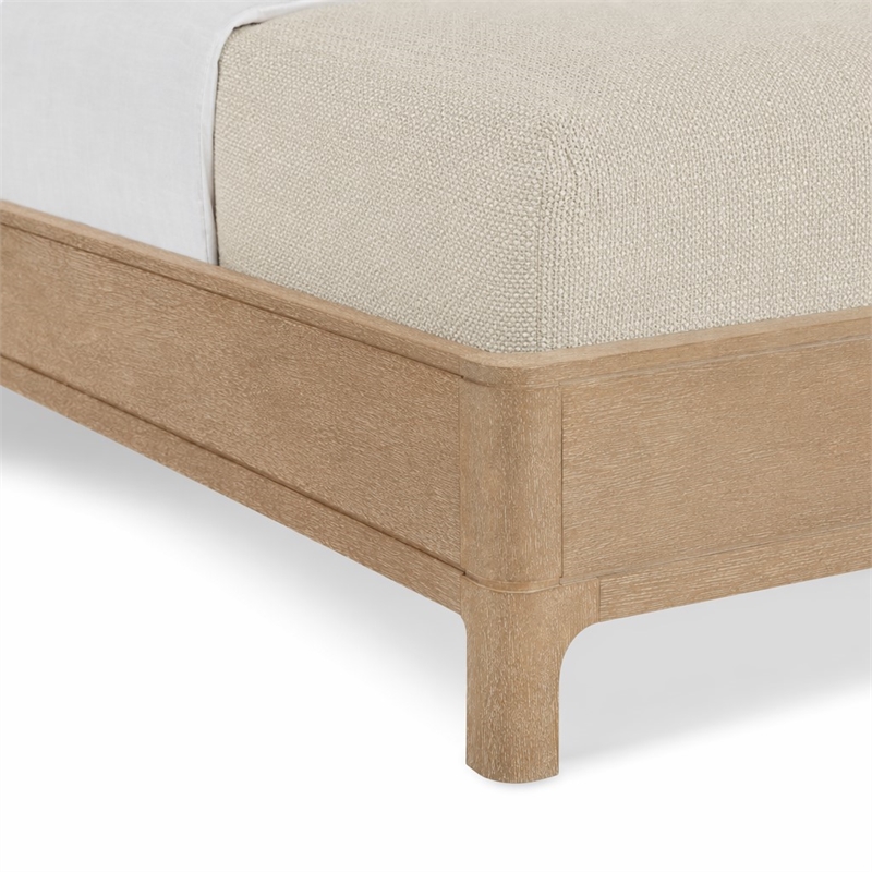 Bowery Hill Queen Panel Bed in Brown Leather with Metal Supports