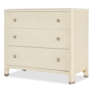 Bowery Hill Raffia Three-Drawer Chest with Cream Flax Finish