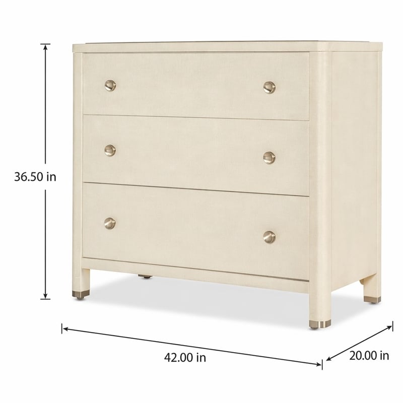Bowery Hill Raffia Three-Drawer Chest with Cream Flax Finish