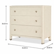 Bowery Hill Raffia Three-Drawer Chest with Cream Flax Finish