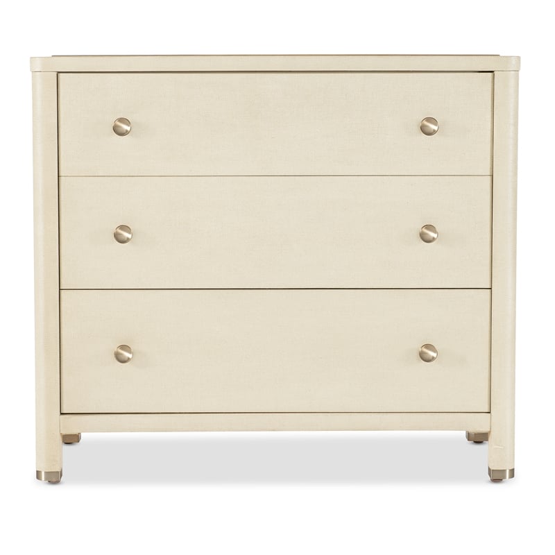 Bowery Hill Raffia Three-Drawer Chest with Cream Flax Finish