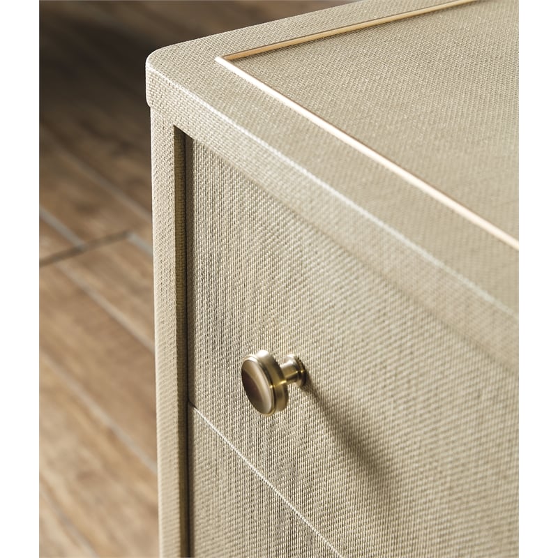 Bowery Hill Raffia Three-Drawer Chest with Cream Flax Finish