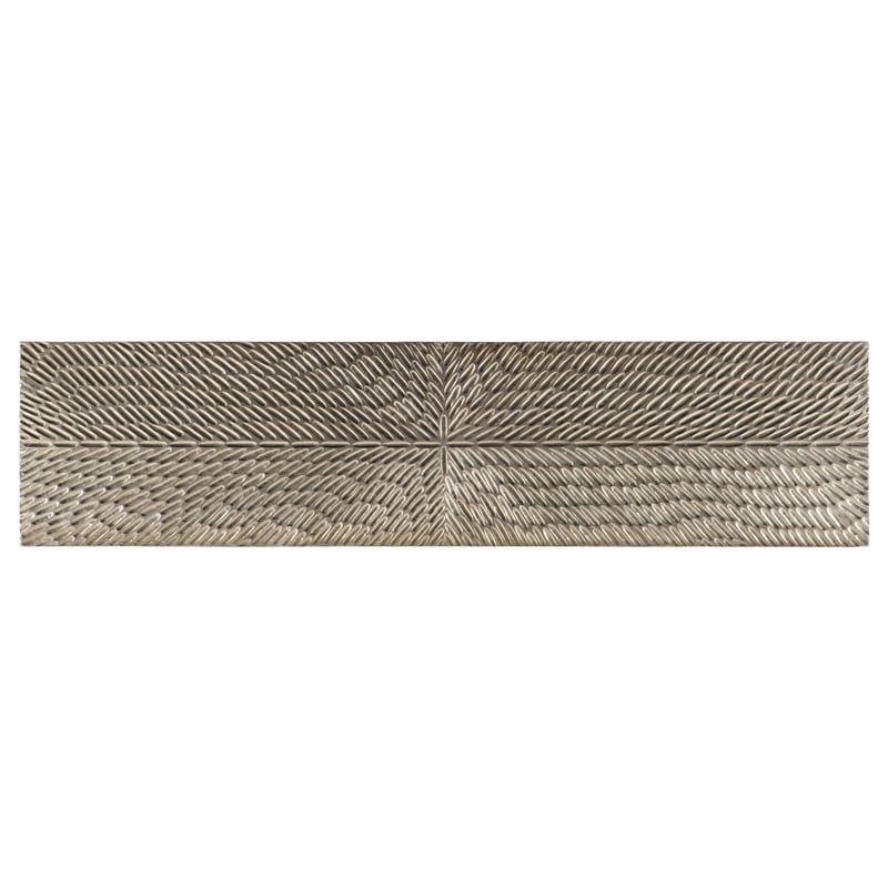Bowery Hill Tivoli Metal Console Table in German Silver