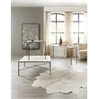 Bowery Hill Grey Metal End Table with Marble Square Top
