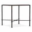 Bowery Hill Grey Metal End Table with Marble Square Top