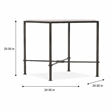 Bowery Hill Grey Metal End Table with Marble Square Top