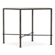 Bowery Hill Grey Metal End Table with Marble Square Top