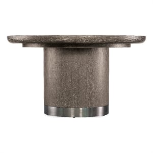 Bowery Hill Modern Mood Round Wood Dining Table with 18 Inch Leaf in Brown