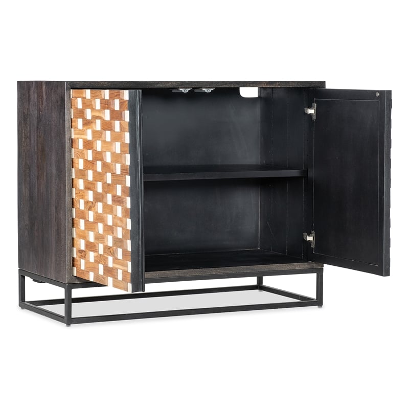 Bowery Hill Weaver 2-Door Accent Chest in Black Mango Wood